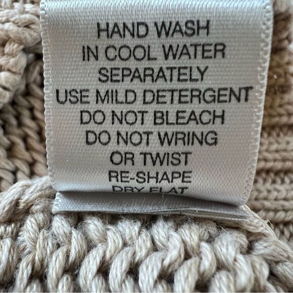 Leo and Nicole Cotton Cable Knit Light Mocha Fisherman Sweater SZ XL - Picture 10 of 15